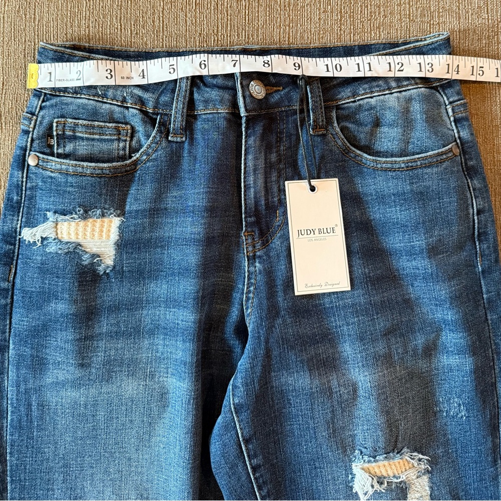 NWT Judy Blue women’s size 1/25 Medium Blue Boyfriend Fit Jeans - Picture 7 of 9